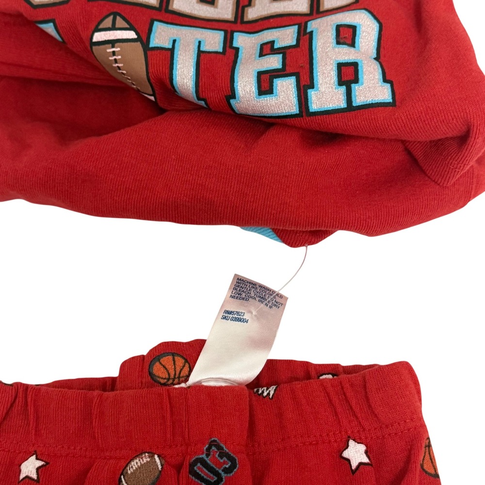 Highland Originals Kids Red Sports Pajama Set Play Now Sleep Later Size 5/6 - Picture 9 of 9
